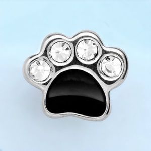 Origami Owl Silver And Black Paw With Crystals